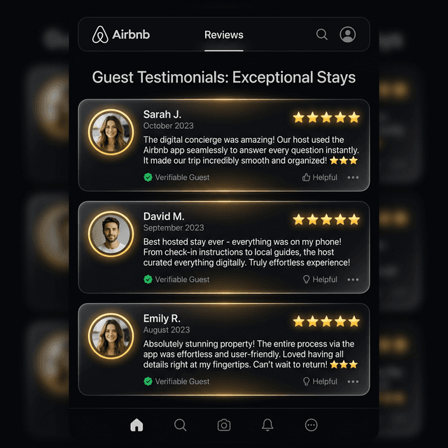 5-star Airbnb guest reviews about the digital concierge experience